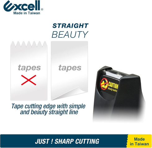 Excell Dualcore Desktop Tape Dispenser, 1" + 3" Core, Sand Weighted Base for Home, Office, Gifts Store