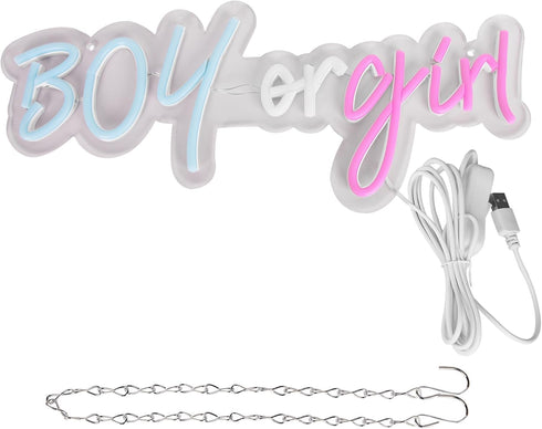 15.7 6.5 Inches,JTLD101 Boy or Girl Neon Signs for Wall Decor,Boy or Girl Led Neon Light,Gender Reveal for Pregnancy
