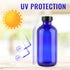 12 Pack 8 oz Cobalt Blue Glass Bottles, 240ml Boston Round Sample Bottles with Black Poly Cone Caps, Labels & Funnels