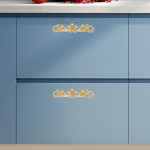 148X35X24Mm, Brass Double-Hole Cabinet Handle Metal Pulls for Dresser Drawers and Wardrobe Doors, Replacement Furniture
