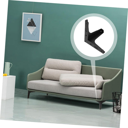 4pcs 17cm Set, Garneck Black Metal Triangle Furniture Legs Cabinet Feet Replacement for Sofa, Couch, Stool and Bathroom