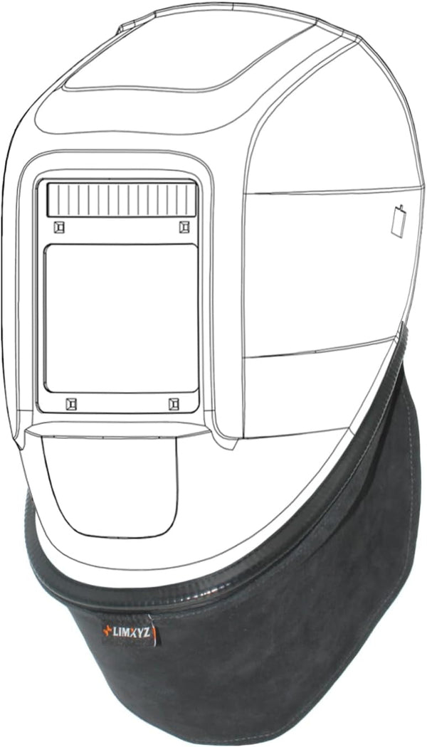 LIMXYZ Split Cowhide Wrap-Around Helmet Bib Cover with Press Fit Seal, for Most