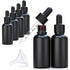 Black Coated Glass Bottle with Glass Eye Dropper, 1 oz Capacity,UV Safe