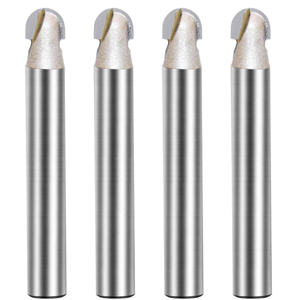 1/4-inch Shank, 1/4-inch Cutting Dia, 2-Flute, Carbide Tipped Groove Round Nose Core