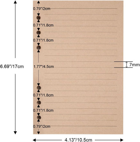 MALEDEN Refills Lined Paper - Refillable A6 Paper for 5x7 Journal Notebook Inserts, 200 Lined Pages