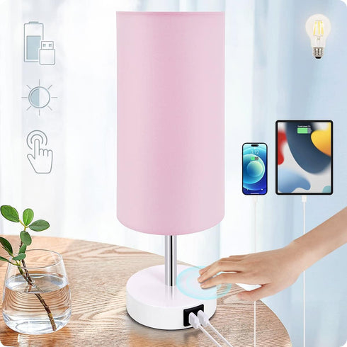 Yarra-Decor Desk Lamp with USB Port, Touch Control Desk Lamp with 3 Levels Brightness for Bedroom/Living Room/Dorm