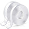 KUSUFEFI Heavy Duty Double Sided Adhesive Tape, 2 Rolls Total 20FT, Clear Removable Poster Tape for Home and Office