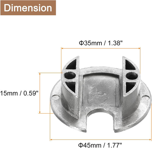 uxcell Cable Hole Cover 1-3/8"(35mm) Zinc Alloy Desk Cable Wire Cord Grommet Hole Cover for Office Computer Desk Wire Organizer, Brushed Silver