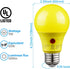 TORCHSTAR Yellow Dusk to Dawn Light Bulbs, Outdoor Sensor A19 LED, 9W (60W Equivalent), 600lm, 2700K Soft White