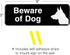 Excello Global Products Beware of Dog Sign, Easy to Mount Informative Plastic Sign with Symbols, Pack of 3