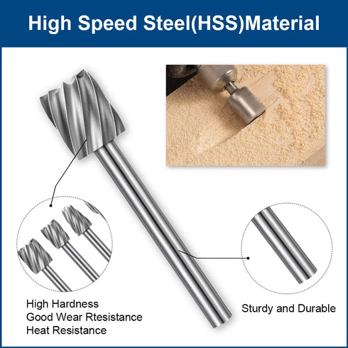 Wood Carving Bits Engraving Router Bit, 20pcs HSS Rotary Burr Set for DIY Woodworking & Carving