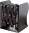 JIARI Book Ends - Black Decorative Metal Iron Adjustable Bookend Holder for Desk (Black)
