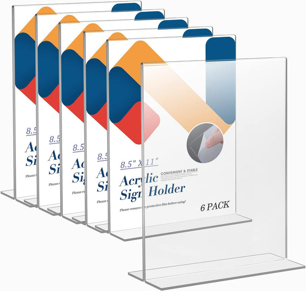Relx Acrylic Sign Holder 8.5 x 11, Plastic Frame Flyer Holder, Double