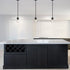 XiNBEi Lighting Mini Pendant Light, 1 Light Kitchen Pendant with Glass, Modern Black Adjustable Ceiling Lighting