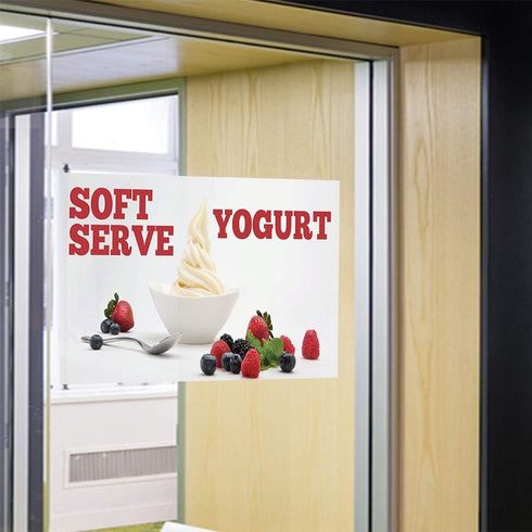 Fastasticdeals 36x24Inches Decal Stickers Multiple Sizes Soft Serve Yogurt Restaurant Cafe Bar Industrial Vinyl Safety