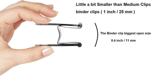Nctinystore 24-Count Binder Clips, Metal Clamp 1-in / 25-mm, Little Smaller Than Medium Clips (Silver)