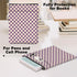 Purple Plaid Book Sleeve, Vintage Checkered Waterproof Book Cover with Front Pocket for Book Lovers Gifts for Women