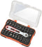 ROTATION 44pc Bit Set, 1/4 Mini Ratchet Offset Screwdriver, Portable Case, CR-V Steel, Multi Hex/Phillips Bits