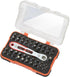 ROTATION 44pc Bit Set, 1/4 Mini Ratchet Offset Screwdriver, Portable Case, CR-V Steel, Multi Hex/Phillips Bits
