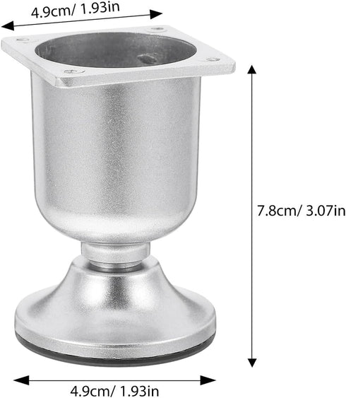 TOMETURE 4pcs Aluminum Alloy Sofa Legs Oval Shape Modern Furniture Feet Metal Cabinet Dresser Desk Side Table Legs