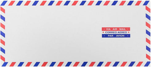 JAM PAPER #10 Airmail Envelopes - 25/Pack - 4 1/8 x 9 1/2 - White