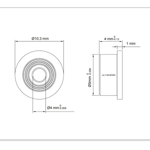 F684ZZ 10PCS Flange Ball Bearing, 4×9×4mm Double Metal Shielded for Industrial Machine and Power Tools