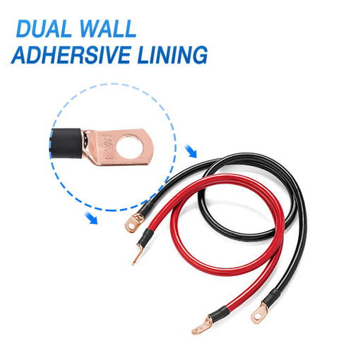 Nilight 150PCS Copper Wire Lugs and Heat Shrink Tubing - 2 4 6 8 10 AWG Heavy Duty Battery Terminal Crimp Connectors