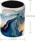 PU Leather Circular Pen Holder, Abstract Blue Gold Marble Desk Organizer with Flannel Lining for Office & Home