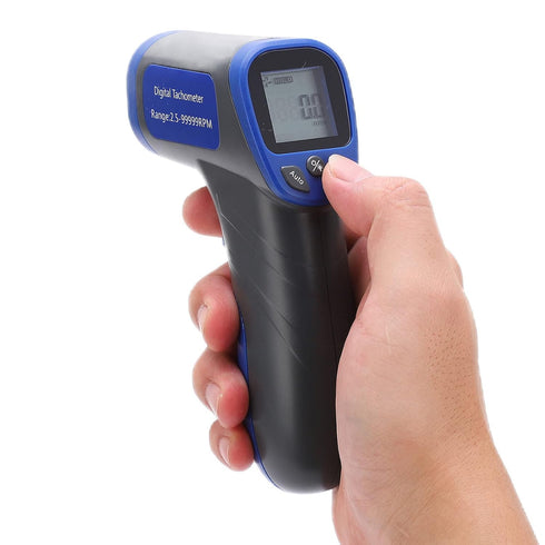 Industrial Tachometers Gauge, Digital Photoelectric RPM Meter, Non-Contact RPM Gun Tachometer with LCD Display