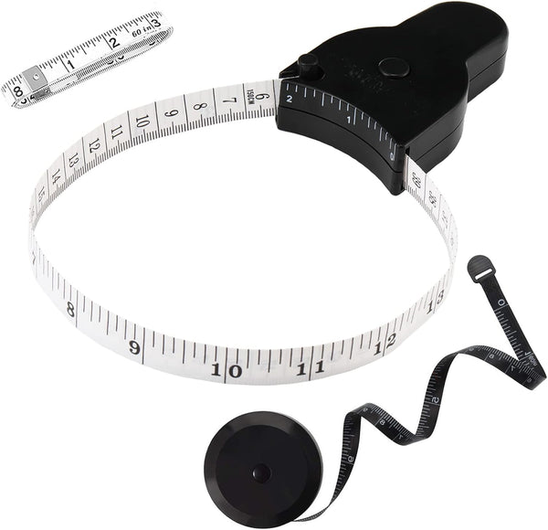 Automatic Telescopic Tape Measure Body Measure Tape 60 Inch (150cm) Self-Tightening for Weight Loss Muscle Gain