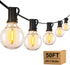 TAICORE Outdoor String Lights with G40 Clear Globe Bulbs, Black Cord, Waterproof LED