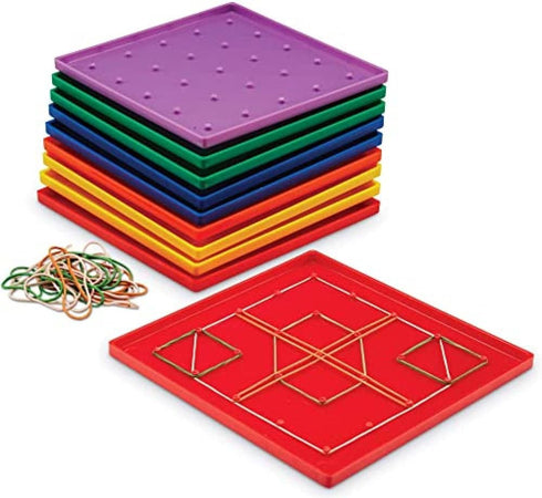 Learning Resources Classpack Geoboards, 7 Inches Each, Set of 10 Geoboards, Ages