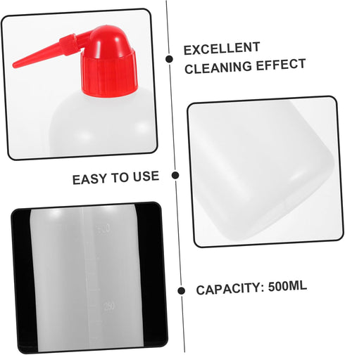 2pcs Narrow Mouth Wash Bottle Portable Plastic Wash Bottle with Scale for Precise Liquid Measurement for Laboratory Use