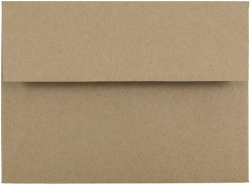 JAM PAPER A6 Premium Invitation Envelopes, 4 3/4 x 6 1/2, Brown Kraft Paper Bag, 100/Pack