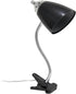 Simple Designs LD1097-BLK 17.5" Sleek & Flossy Adjustable FlexiClip Desk Lamp, for