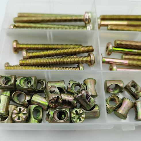 GDFYMI Set, (25-Set M640mm/50mm/60mm/70mm/80mm) Crib Screws Replacement Delta Crib Screws Hex Socket Cap Bolts Barrel