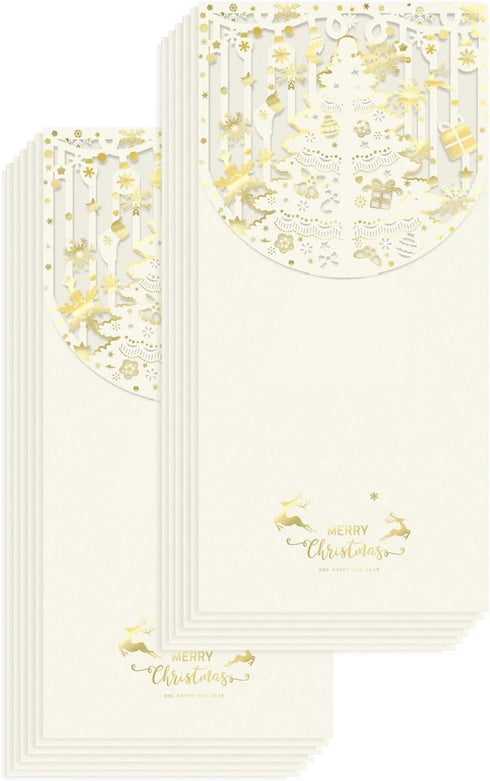 Christmas Cash Envelope, Red Envelope Pack of 18, Gold Stamped Gift for Christmas/Birthday/Holiday