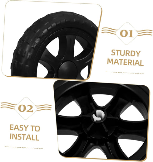 2pcs Heavy Duty Utility Cart Wheels Rubber Replacement Casters for Shopping Trolley Shock Absorbing Rolling Cart