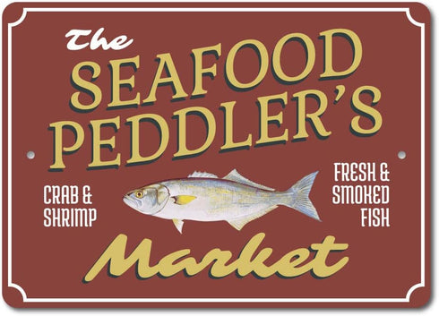 Seafood Market Sign, Fish Market Sign, Seafood Lover Sign, Seafood Kitchen Decor,