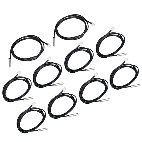 10Pcs Thermistor Sensor Temperature Probe 5x25mm, PVC Strong Anti Interference Ability for Constant Temperature Control