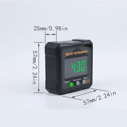 budebuse 2 Digital Bubble Level with Strong Magnetic Base, LED Display Angle Viewfinder for Precision Calibration