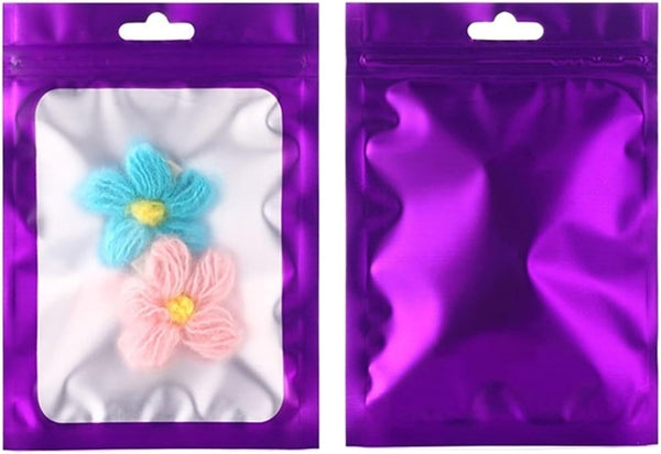 IRTGFHJE Flat Lock Bags Matte Aluminum Foil Frosted Window Zip Lock Bag DIY