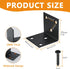 4Pcs 90 (1.8X1.8 Alise Shelf Brackets Black, Stainless Steel Floating Shelf Brackets Corner Brackets, L Brackets