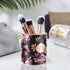 WAVEYU Pen Holder for Desk, Cute Floral Makeup Brush Holder, Durable Ceramic Flower Design Desk Pencil Organizer