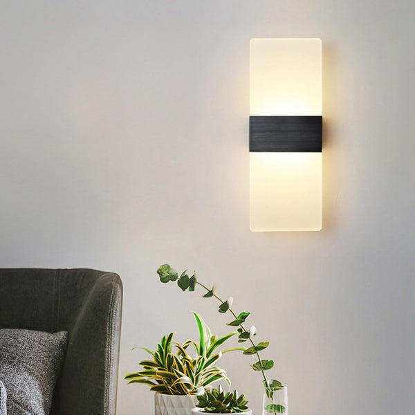 Daxng Lightess Modern Wall Sconce Dimmable Sconce Wall Lighting 6W Black Indoor Wall