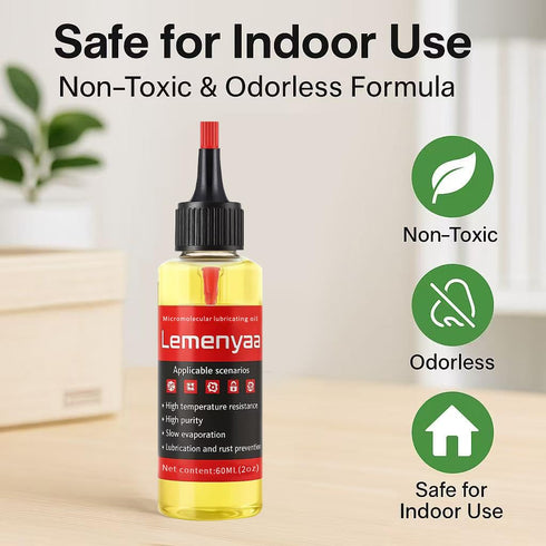 Lemenyaa 2 OZ Nozzle Door Hinge Lubricant Silicone Oil with Built-in Storage Non-Spray, No-Drip Formula for Squeaky