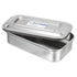 PATIKIL Stainless Steel Tray with Lid - 21x12cm Rectangular Lab Instrument Organizer Tool