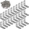 24Pcs L Bracket Corner Braces Stainless Steel 40x40mm Small Shelf Bracket for