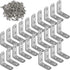 24Pcs L Bracket Corner Braces Stainless Steel 40x40mm Small Shelf Bracket for