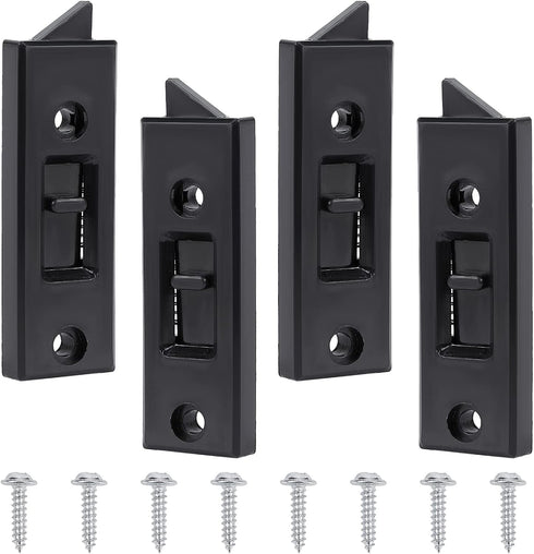 GORGECRAFT 2 Pairs Tilt Latch Replacement Window Parts and Hardware Locks Plastic Construction Snap-in 2 Hole Center Spacing Sliding Lock Replacement with 8Pcs Iron Screws for Home Windows